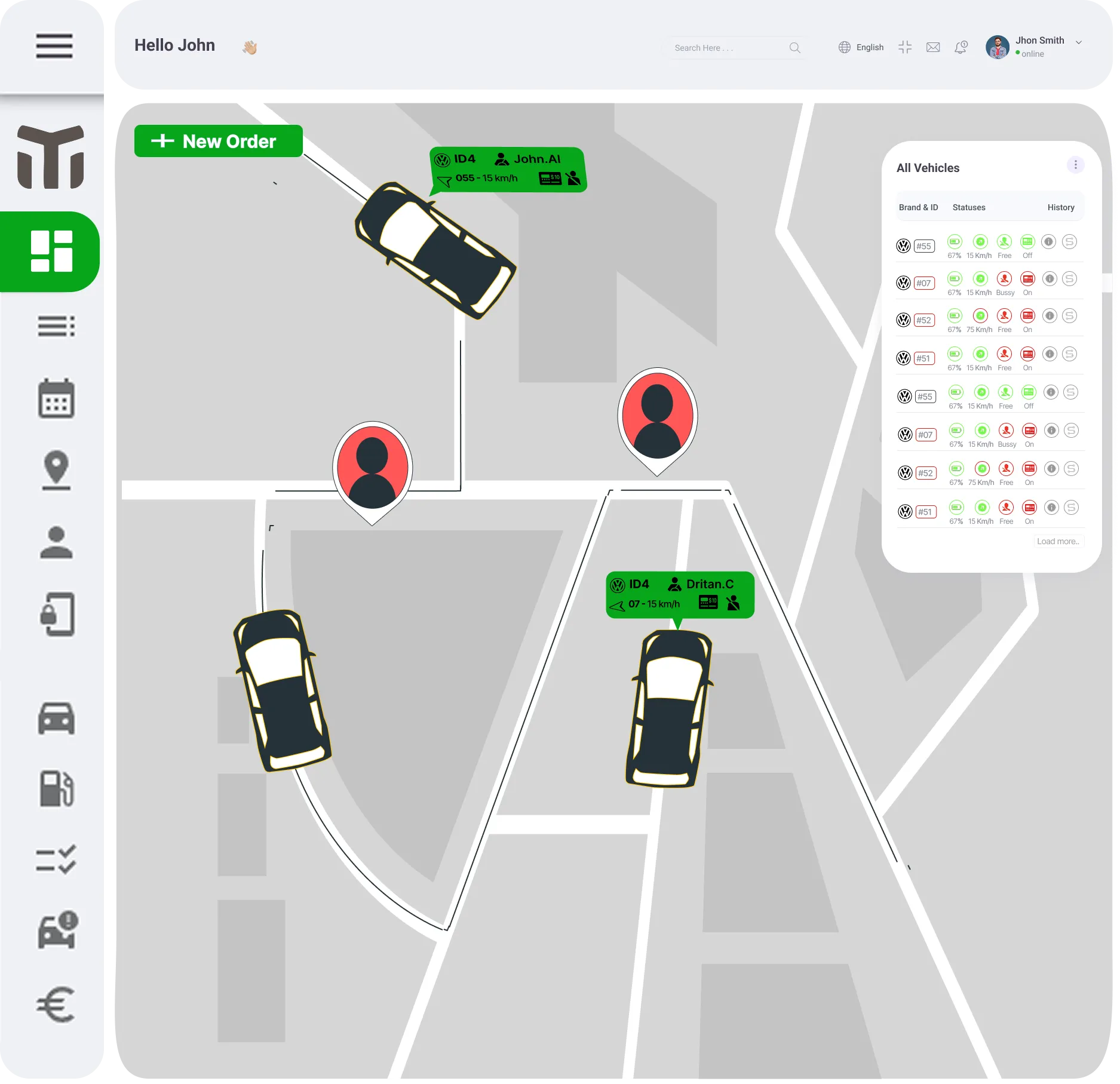 Monitor & Track fleet of vehicles through our gps system