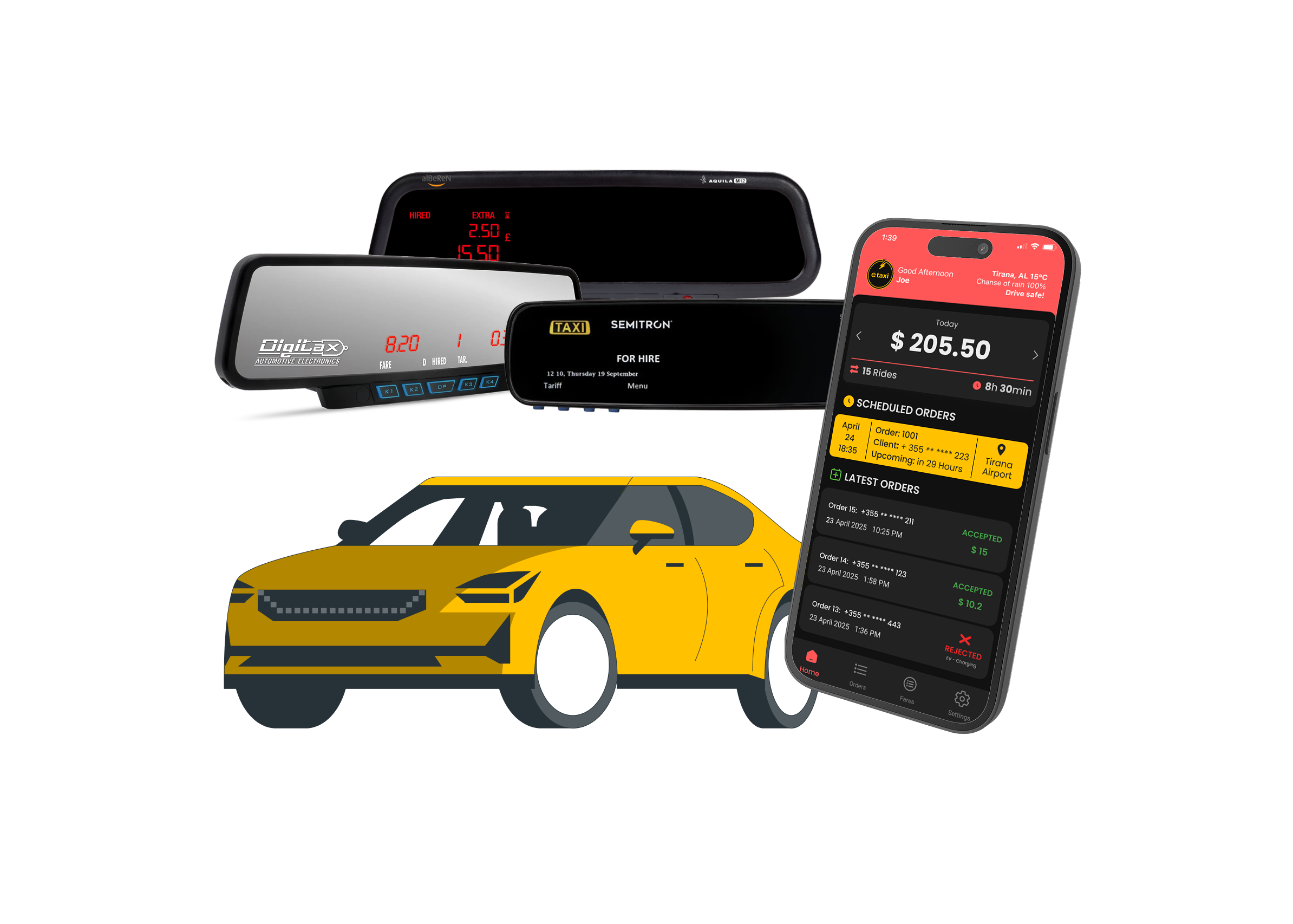 Taximeter Fare Reporting for taxi dispatch system